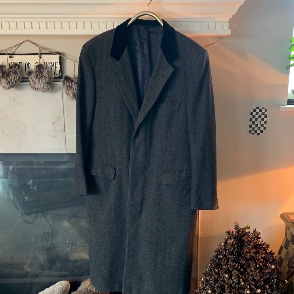 Hand Tailored Dublin Ireland Men’s Herringbone Wool/Cashmere Coat